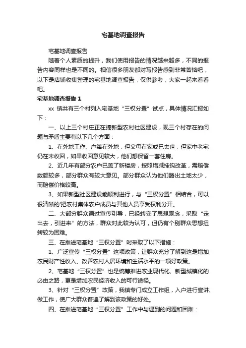宅基地调查报告