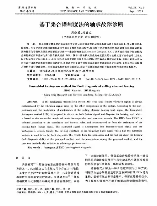 基于集合谱峭度法的轴承故障诊断