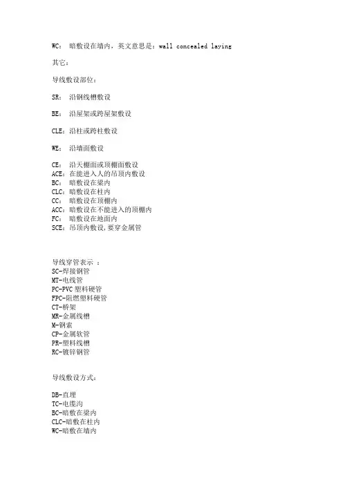 弱电系统线路敷设方式符号