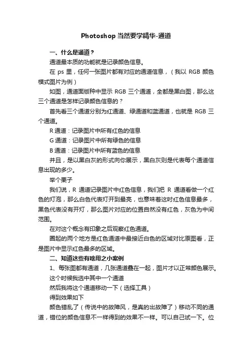 Photoshop当然要学精华-通道