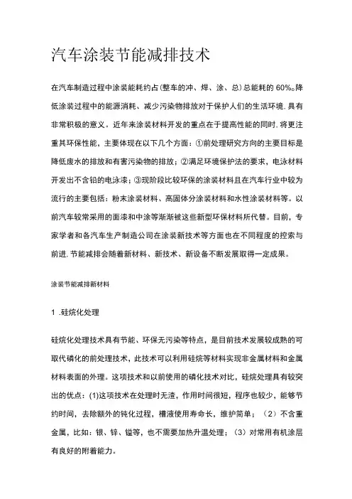 汽车涂装节能减排技术