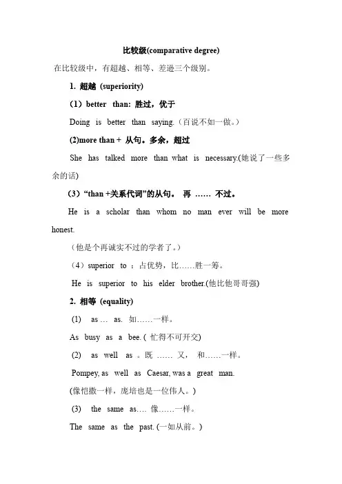 英语语法专项：比较级(comparative degree)