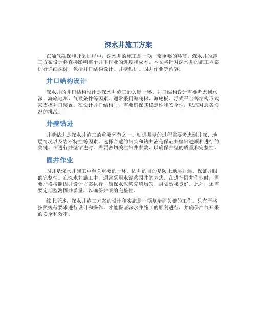 深水井施工方案.