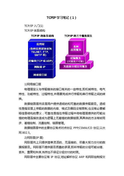 TCPIP学习笔记（1）