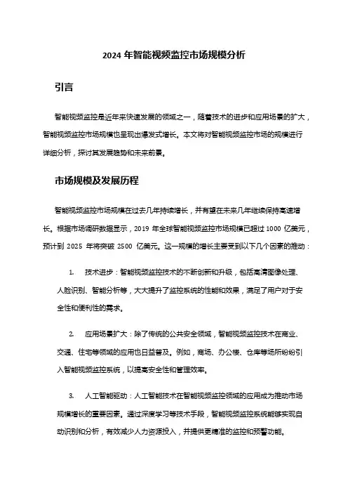2024年智能视频监控市场规模分析