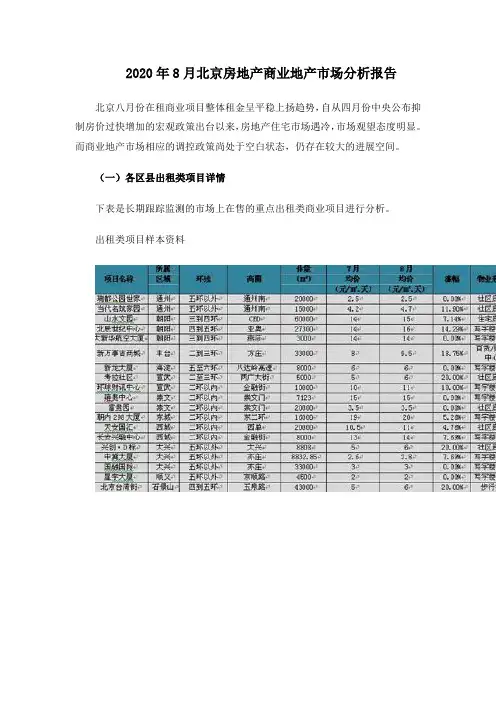 北京房地产商业地产市场分析报告