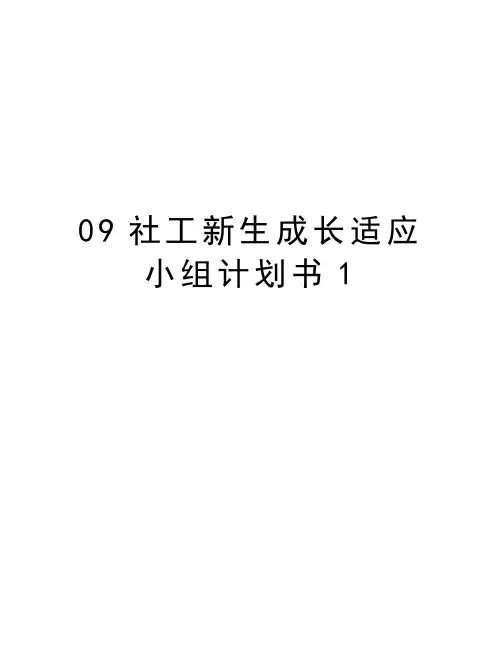 最新09社工新生成长适应小组计划书1