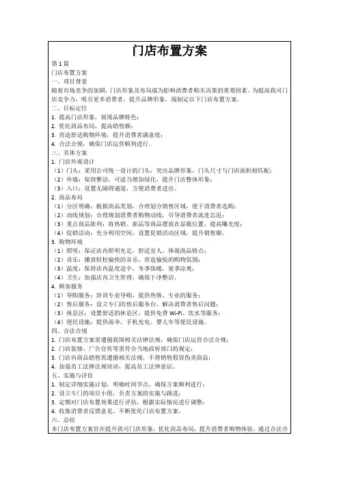 门店布置方案