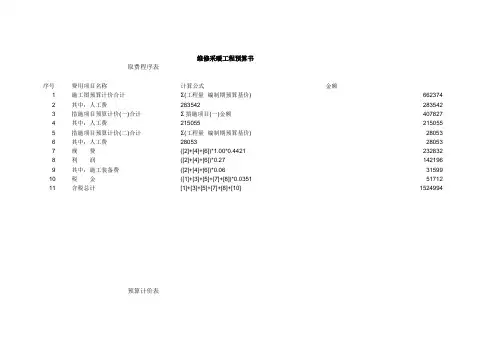维修采暖工程预算书