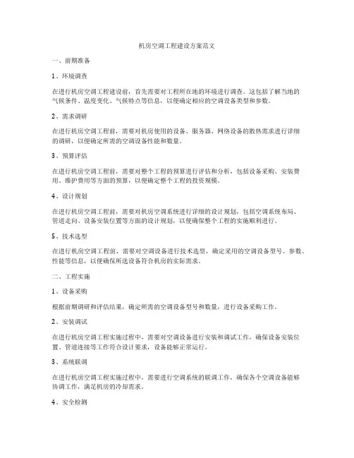 机房空调工程建设方案范文