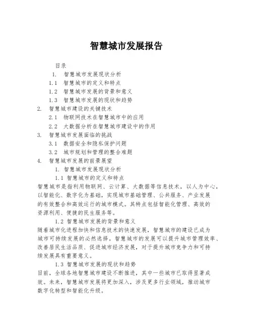 智慧城市发展报告