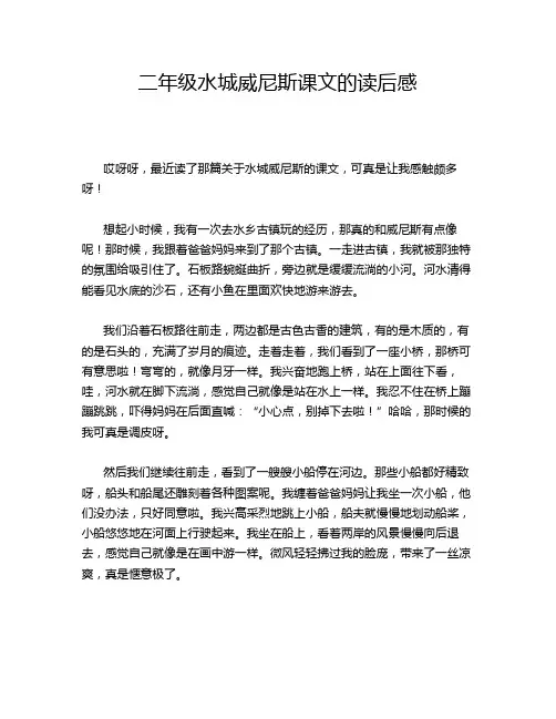 二年级水城威尼斯课文的读后感