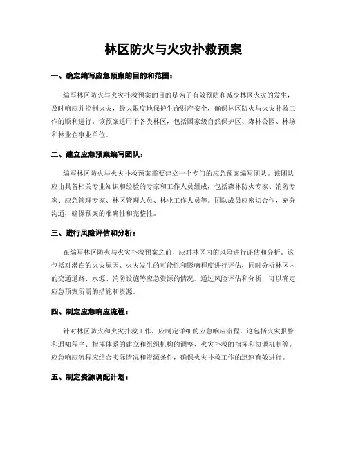 林区防火与火灾扑救预案