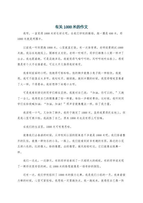 有关1000米的作文