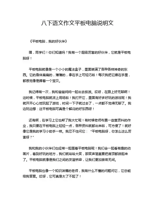 八下语文作文平板电脑说明文
