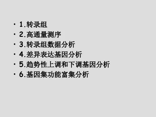 转录组高通量测序转录组数据分析差异表达基因分析