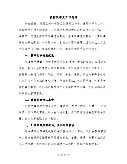 农村教学点工作总结（2篇）