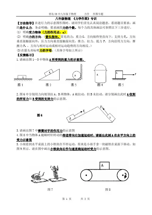 八年级物理下 力学作图(专题)202004