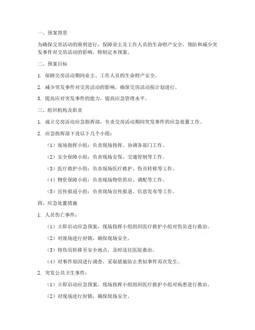 交房活动应急预案