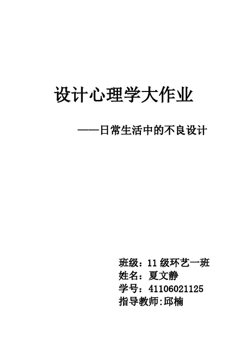 设计心理学大作业