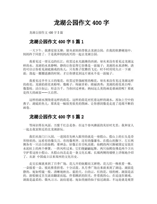 龙湖公园作文400字