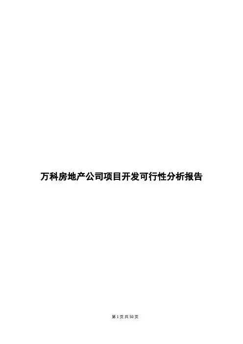 万科房地产公司项目开发可行性分析报告