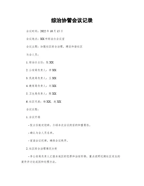 综治协管会议记录
