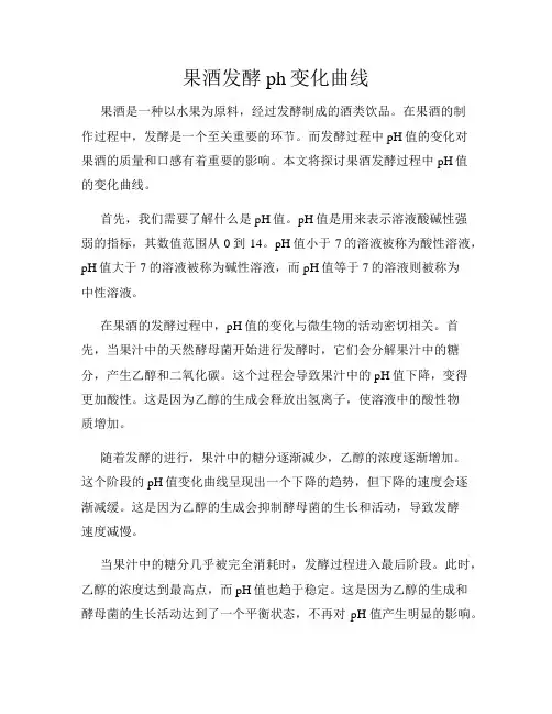 果酒发酵ph变化曲线