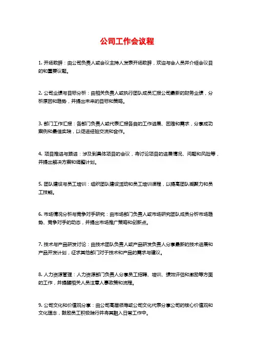 公司工作会议程