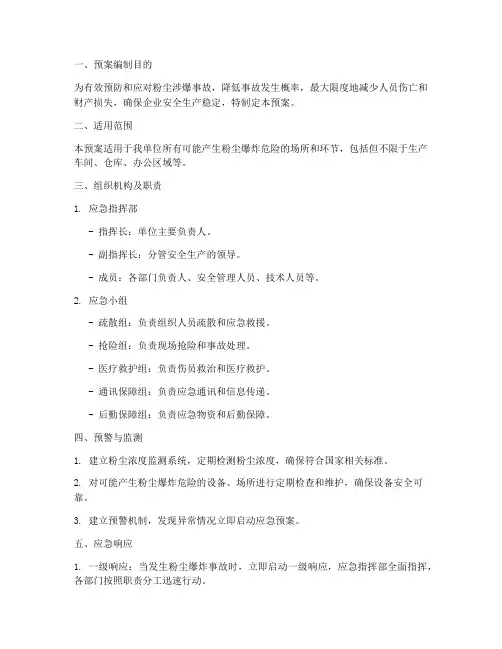 粉尘涉爆应急专项预案