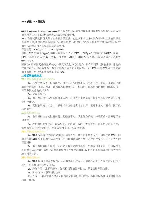 EPS跟XPS的区别