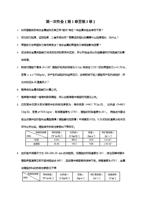 材料成型与工艺作业(1)20150912