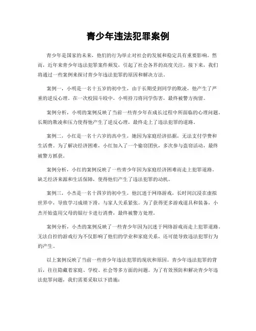 青少年违法犯罪案例