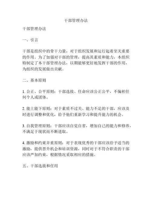 干部管理办法