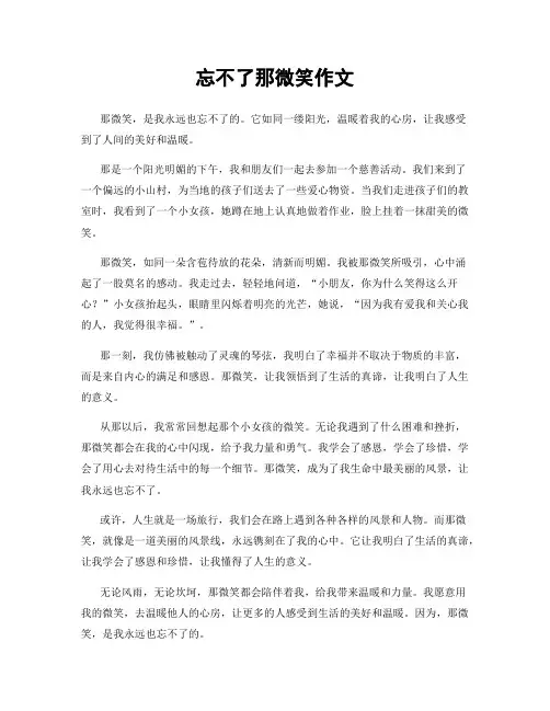 忘不了那微笑作文