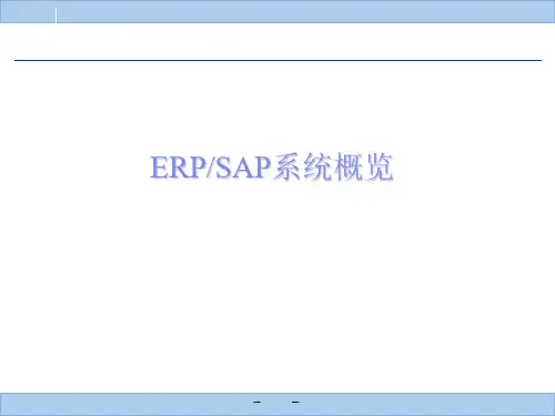 ERPSAP系统概览精品PPT课件