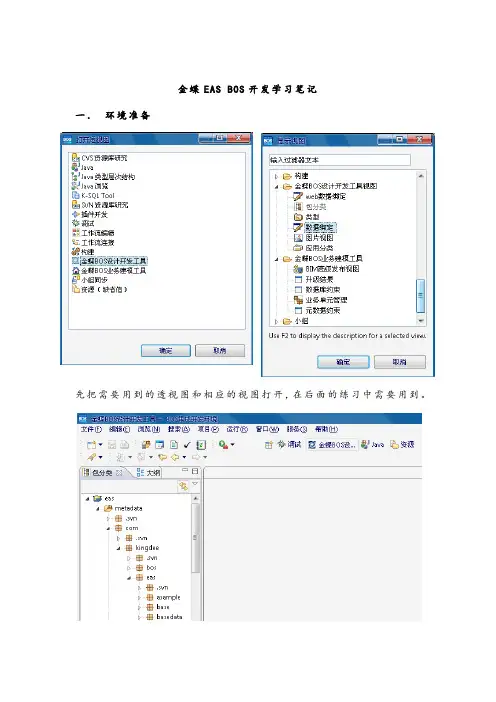 金蝶EASBOS开发学习笔记