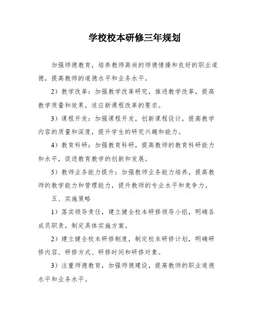 学校校本研修三年规划