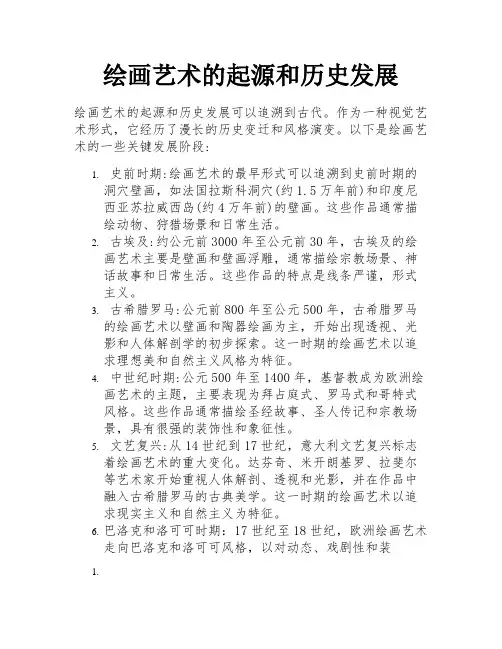 绘画艺术的起源和历史发展