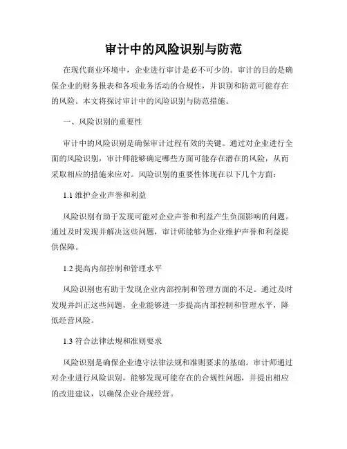 审计中的风险识别与防范