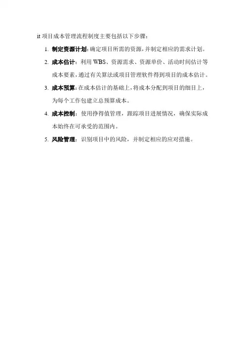 it项目成本管理流程制度
