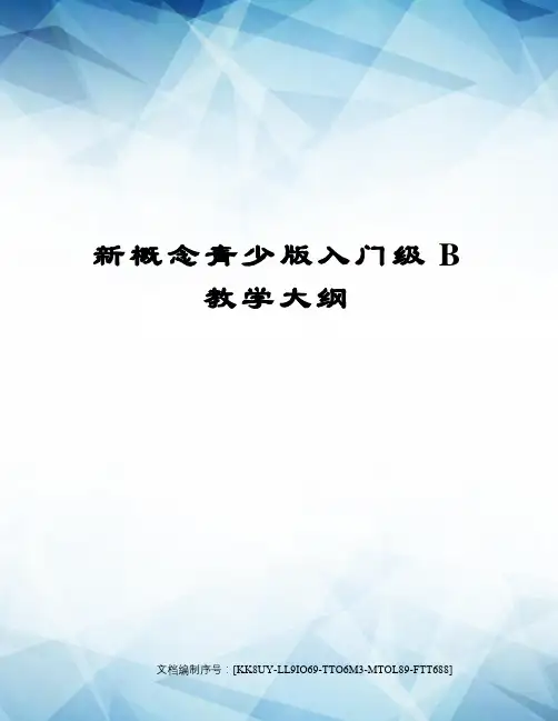 新概念青少版入门级B教学大纲