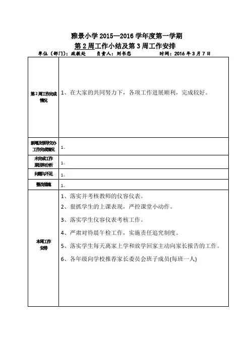 03 政教处第2周工作总结与第3周工作安排