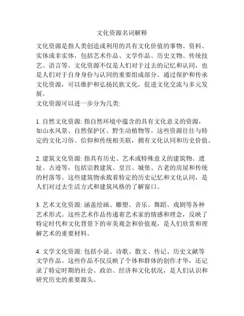 文化资源名词解释