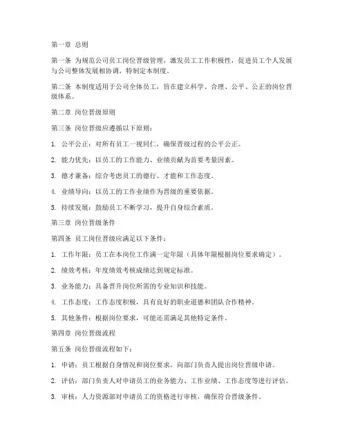 员工岗位晋级管理制度