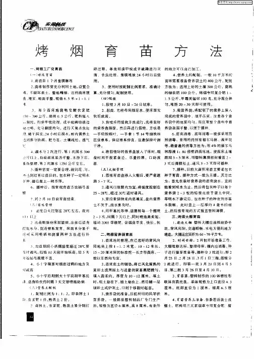 烤烟育苗方法