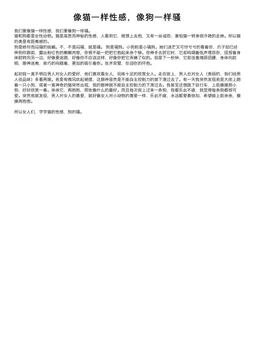 像猫一样性感，像狗一样骚