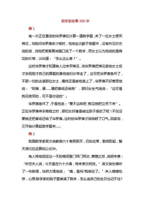 数学家故事300字