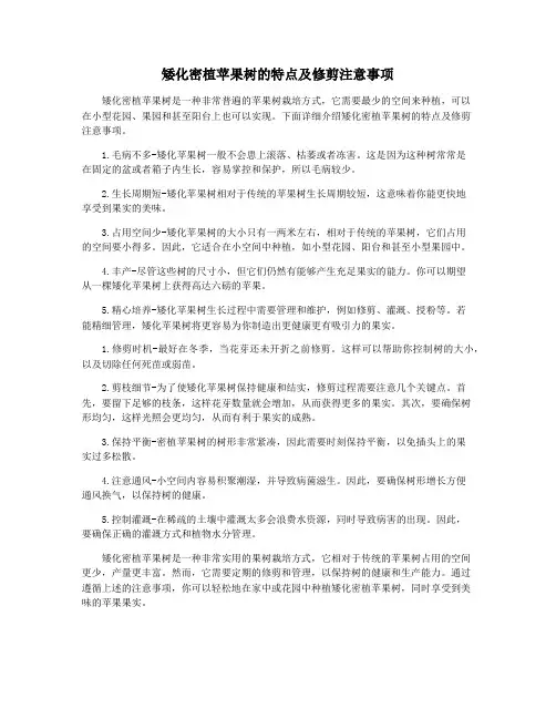 矮化密植苹果树的特点及修剪注意事项
