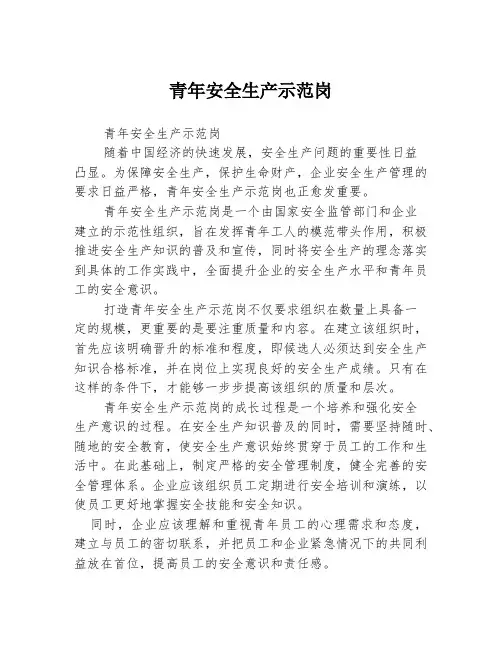 青年安全生产示范岗